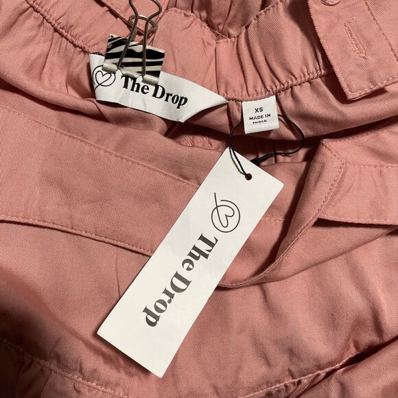 NEW The Drop Britt Tiered Maxi Tent Dress Rosette Mauve‎ Pink X-Small XS Boho - Picture 9 of 10